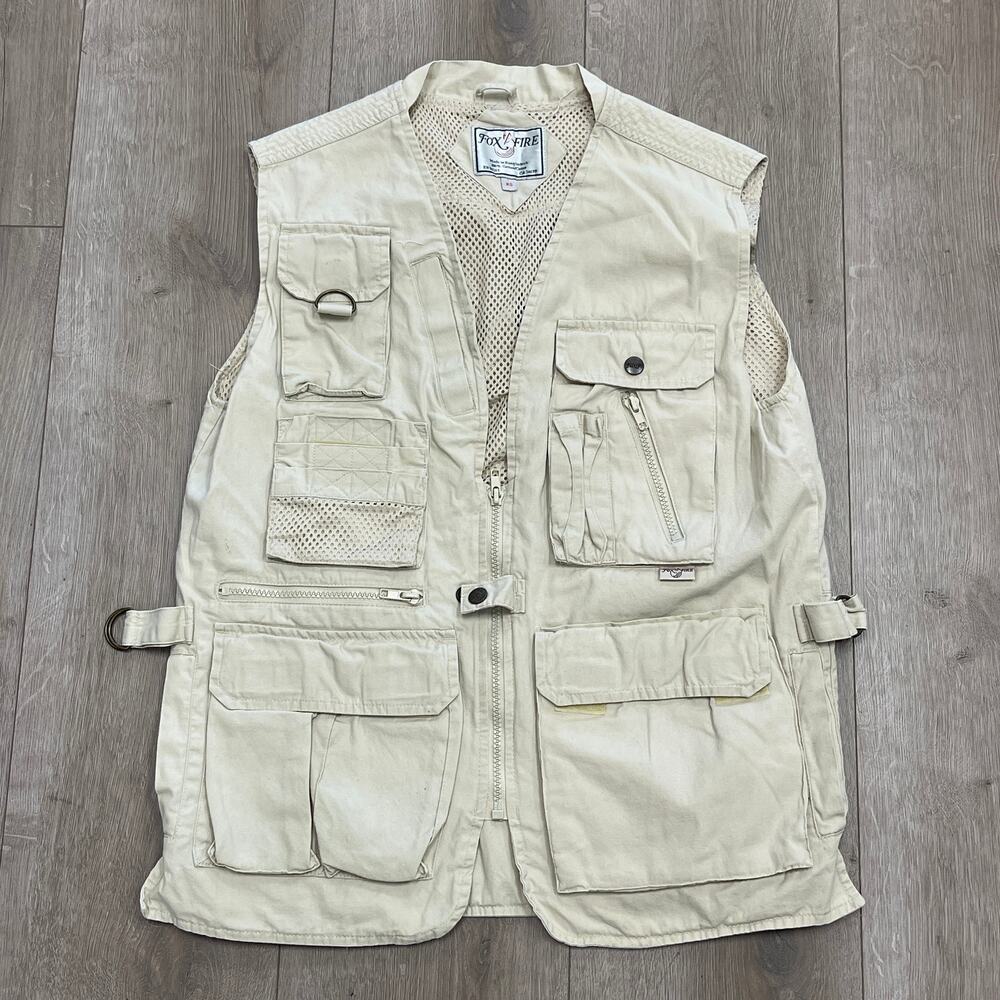 Fox Fire Ultimate fishing outdoor vest cream cargo Size XS B13